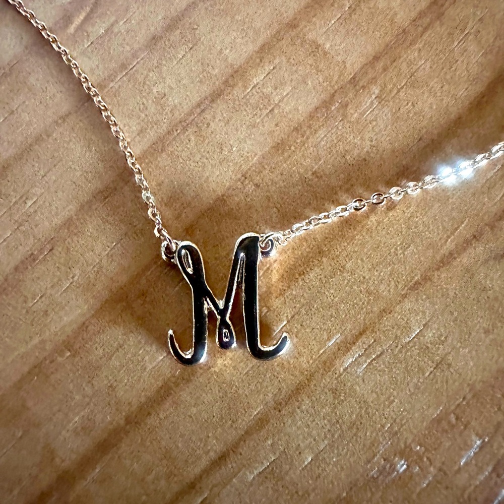 Crown and Ivy “M” Gold Necklace NWT